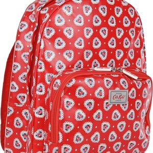 Cath Kidston Lace Hearts Large Rucksack Backpack in Red